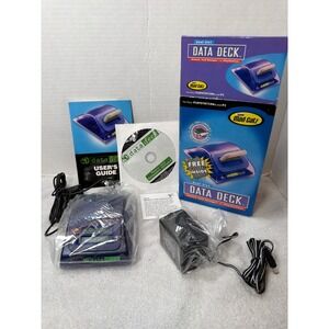 1998 NIOB Mad Catz Data Deck Memory Card Manager PS1 PC Purple Dual Slot NO CARD
